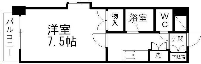 ロイヤルヒルズ泉崎II(1K/2階)の間取り写真