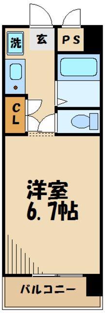 エステージ西調布(1K/1階)の間取り写真