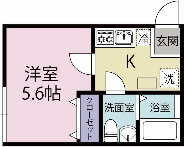 エフテラス青葉台(1K/1階)の間取り写真