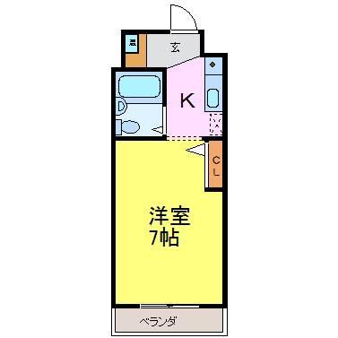 プリシード(1K/4階)の間取り写真