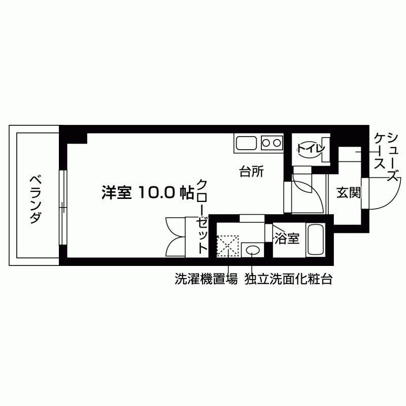ALIBIOS 武庫川(ワンルーム/1階)の間取り写真
