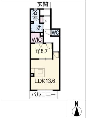 エムズコートA棟(1LDK/2階)の間取り写真