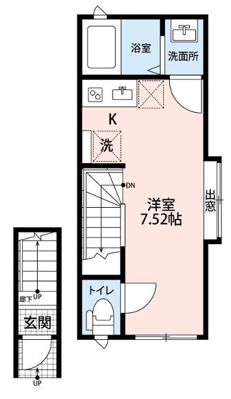 プレミオT 見沼(ワンルーム/2階)の間取り写真