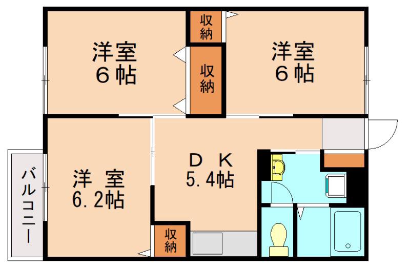 エステ-ト・21(3DK/2階)の間取り写真