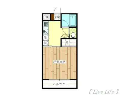 フェニックスV(1K/2階)の間取り写真