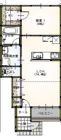 ライフコート(1LDK/1階)の間取り写真