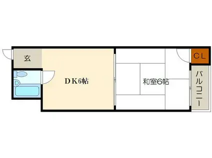 神谷マンション(1DK/5階)の間取り写真