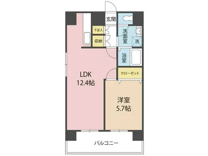JR日豊本線 牧駅(大分) 徒歩9分 4階建 築37年(1LDK/2階)の間取り写真