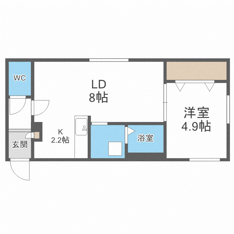ハレクラミヤノサワ(1LDK/2階)の間取り写真