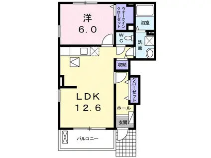 マーガレットハウス(1LDK/1階)の間取り写真