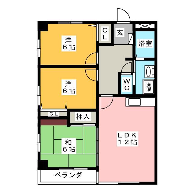 RYU-SUI(3LDK/1階)の間取り写真