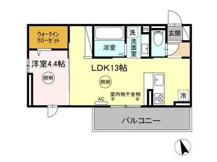 プラザ宮園(1LDK/3階)の間取り写真