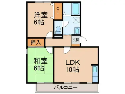 マンションニューハマIIIA棟(2LDK/3階)の間取り写真