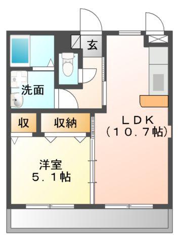 リベルテ(1LDK/3階)の間取り写真
