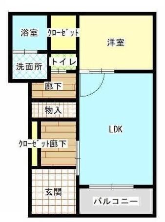 アルカディノーチェIII(1LDK/1階)の間取り写真