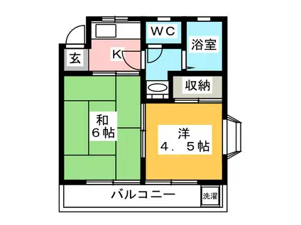 赤山コーポ(2K/3階)の間取り写真