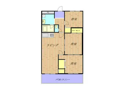 ズイコーハイツパート2(3LDK/8階)の間取り写真