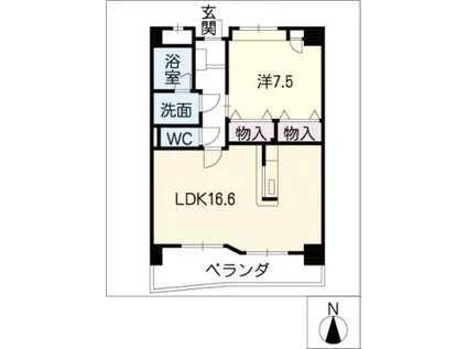 MILKY WAY COURT(1LDK/1階)の間取り写真