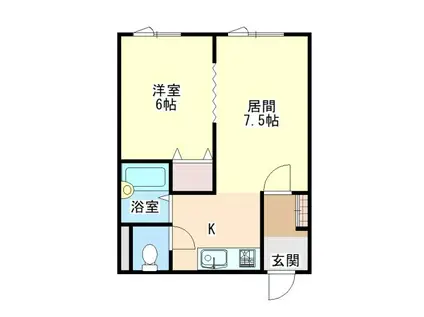 コーポ華みずき(1LDK/3階)の間取り写真