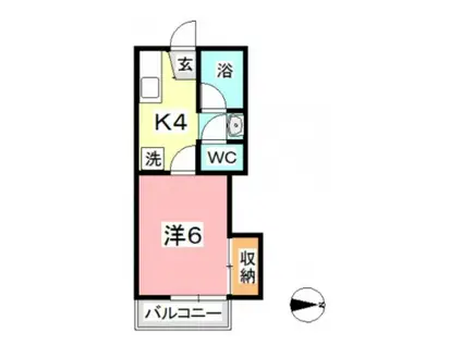 コーポ セレッソ II(1K/1階)の間取り写真