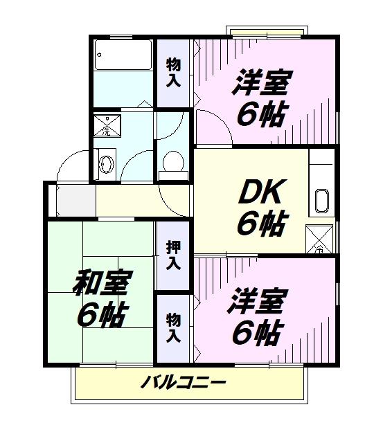 クローカス(3DK/1階)の間取り写真