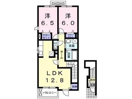 フォーロ・デル・コートIIIB(2LDK/2階)の間取り写真