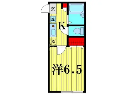 AMICUS(1K/2階)の間取り写真