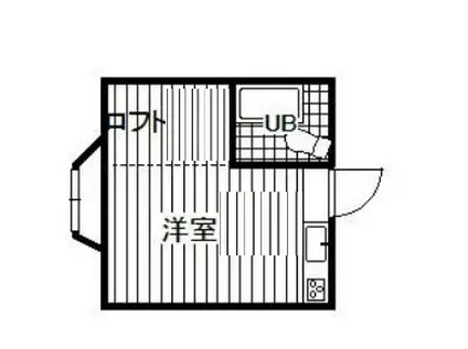 西武国分寺線 鷹の台駅 徒歩3分 2階建 築37年(ワンルーム/1階)の間取り写真