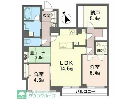 ピノ・グリナージュ(2SLDK/3階)の間取り写真