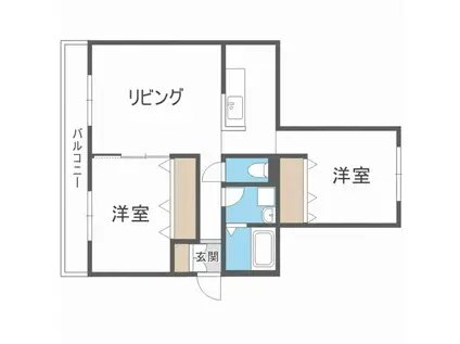 MODEST柏丘(2LDK/3階)の間取り写真