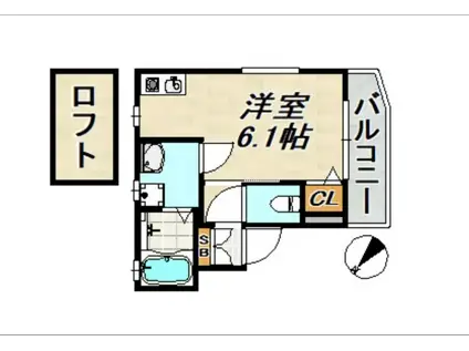 KARIN長楽町(1K/3階)の間取り写真