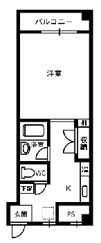 メゾンドールイズモヤ(1K/3階)の間取り写真