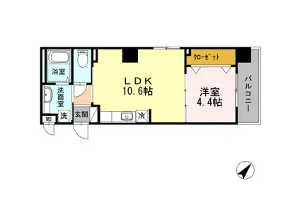 M`S PORT(1LDK/5階)の間取り写真