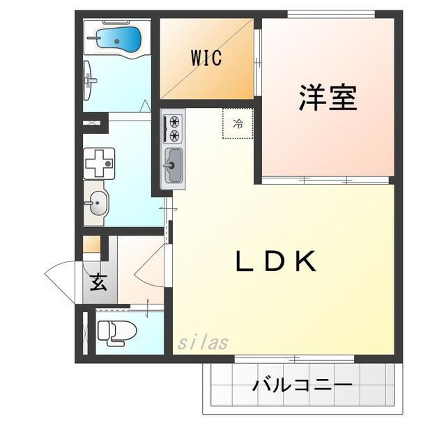 オガールコートナカモズ(1LDK/3階)の間取り写真