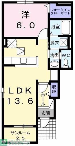ル・プランタンII(1LDK/1階)の間取り写真