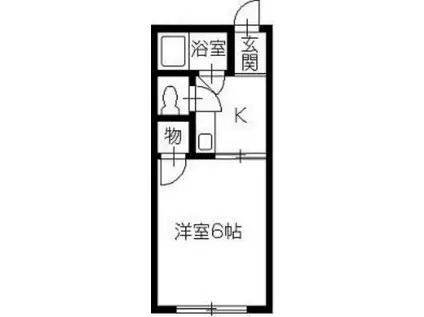 アーバンスタイル山城(1K/2階)の間取り写真