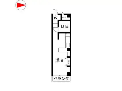 アクセス元城(ワンルーム/4階)の間取り写真