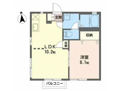 ファミール・メゾンII(1LDK/1階)の間取り写真