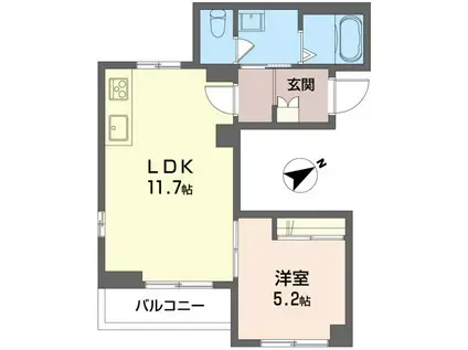 シティホームズX(1LDK/3階)の間取り写真