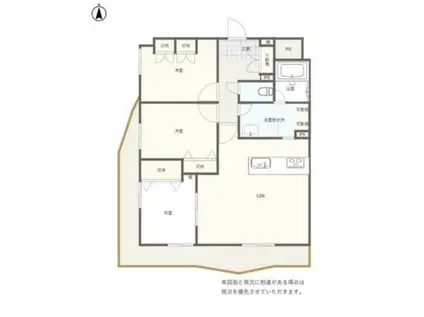 ベルヴィル高崎中居町(3LDK/8階)の間取り写真