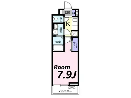 ウエスト ヴィレッジ(1K/2階)の間取り写真