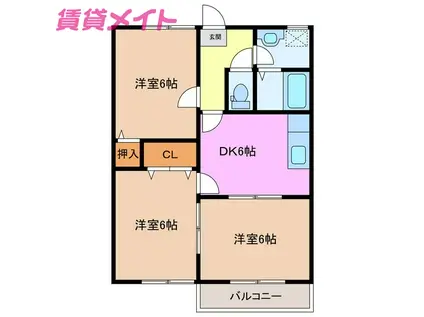 ファミーユ そのはら(3DK/2階)の間取り写真