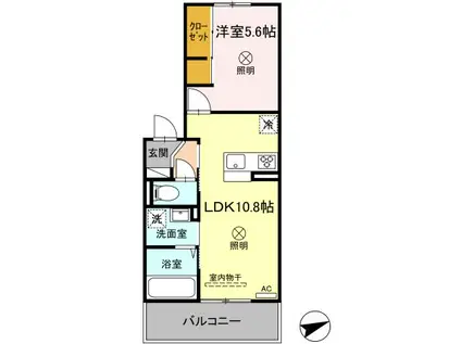 グリーンウイング(1LDK/3階)の間取り写真