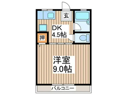 ハイム・テレーゼ(1DK/2階)の間取り写真