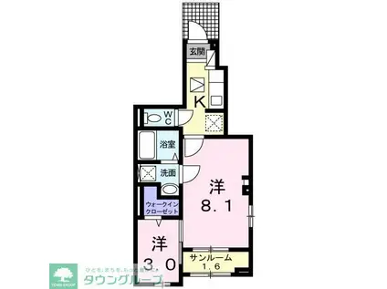 ソフィア(1SK/1階)の間取り写真