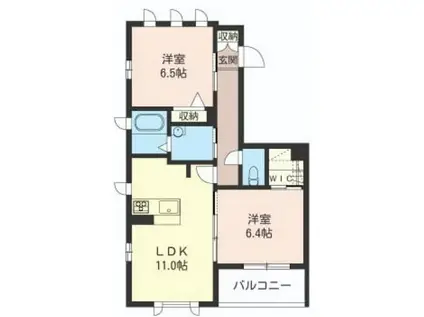 ARIA-CASTA(2LDK/3階)の間取り写真