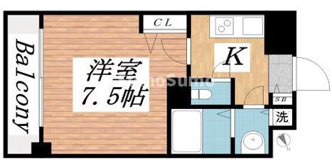 メゾン・ドヴィレ須磨(1K/4階)の間取り写真