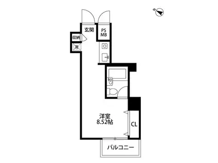 メゾン・ド・ヴィレ麻布台(ワンルーム/3階)の間取り写真