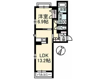 シエルクレールA棟(1LDK/3階)の間取り写真