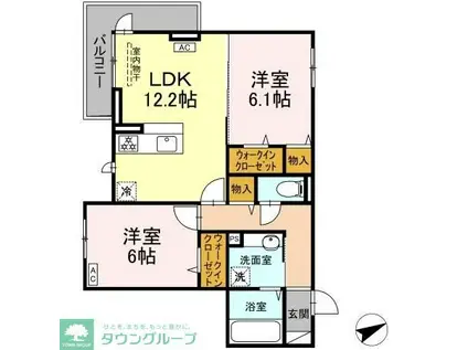 シャルマン・ソフィア(2LDK/2階)の間取り写真